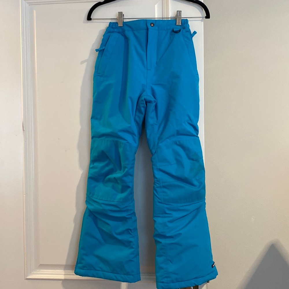 Lands End Girl Snow pants, size 10 Slim, teal color